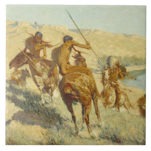 Frederic Remington - Episode des Büffel-Gewehrs Fliese