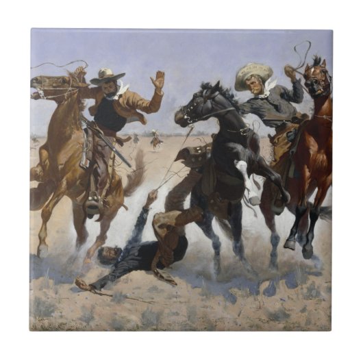 Frederic Remington - Hilfe für einen Kameraden Fliese (Vorderseite)