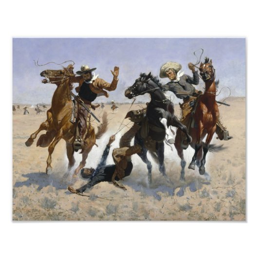 Frederic Remington - Hilfe für einen Kameraden Fotodruck (Vorne)