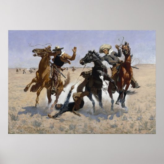 Frederic Remington / Hilfe für einen Kameraden Poster (Vorne)