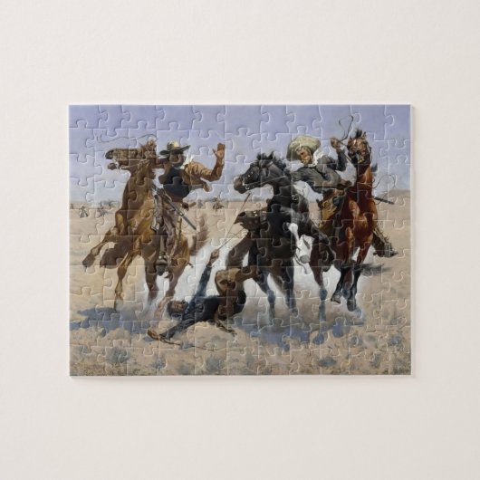 Frederic Remington - Hilfe für einen Kameraden Puzzle (Horizontal)