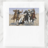 Frederic Remington - Hilfe für einen Kameraden Rechteckiger Aufkleber (Tasche)