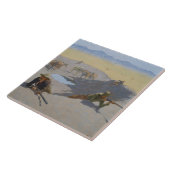 Frederic Remington - Kampf für das Waterhole Fliese (Seite)