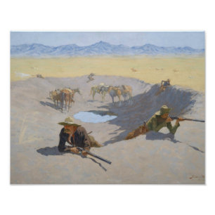 Frederic Remington - Kämpfe um die Waterhole Fotodruck