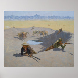 Frederic Remington - Kämpfe um die Waterhole Poster