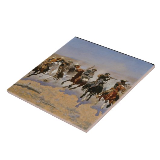 Frederic Remington Malerei "Dash for the Timber" Fliese (Seite)