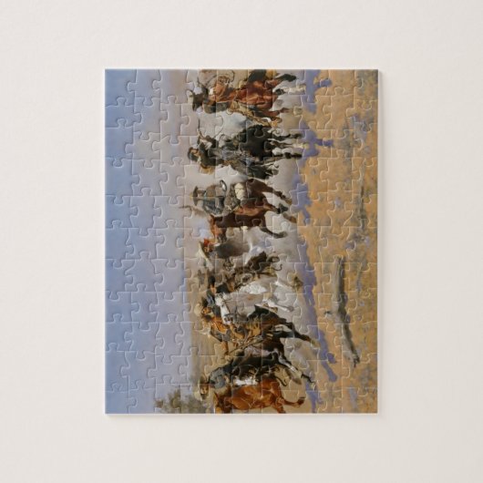 Frederic Remington Malerei "Dash for the Timber" Puzzle (Vertikal)