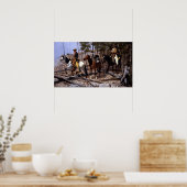 Frederic Remington Prospection für Viehbereich Poster (Küche)