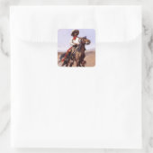 Frederic Remington Western Art "A Regimental Scout Quadratischer Aufkleber (Tasche)