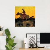 Frederic Remington Western Art "Against Sunset Poster (Heimbüro)