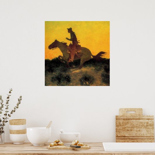 Frederic Remington Western Art "Against Sunset Poster (Küche)