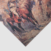 Frederic Remington Western Art "Apache Ambush" Seidenpapier (Ausschnitt)