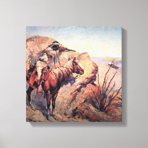 Frederic Remington Western Art „Apache-Überfall“ Leinwanddruck