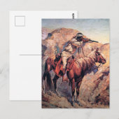 Frederic Remington Western Art „Apache-Überfall“ Postkarte (Vorne/Hinten)