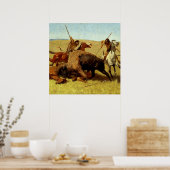 Frederic Remington Western Art "Buffalo Hunt" Poster (Küche)