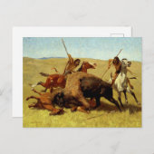 Frederic Remington Western Art "Buffalo Hunt" Postkarte (Vorne/Hinten)