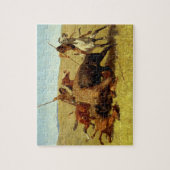 Frederic Remington Western Art "Buffalo Hunt" Puzzle (Vertikal)