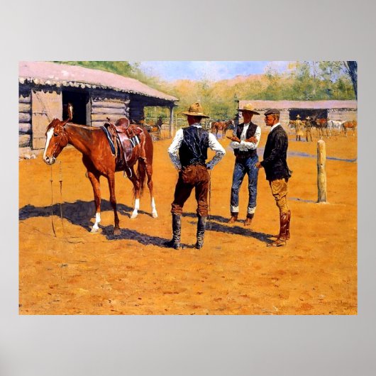 Frederic Remington Western Art "Buying Ponies" Poster (Vorne)