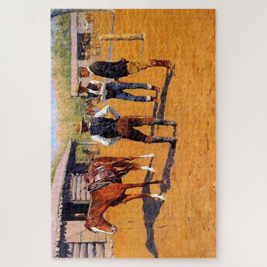 Frederic Remington Western Art "Buying Ponies" Puzzle (Vertikal)
