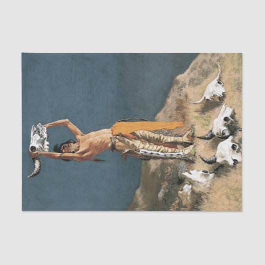 Frederic Remington Western Art "Conjuring Buff Seidenpapier (Vorderseite)