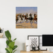 Frederic Remington Western Art „Dash For The Timbe Poster (Heimbüro)