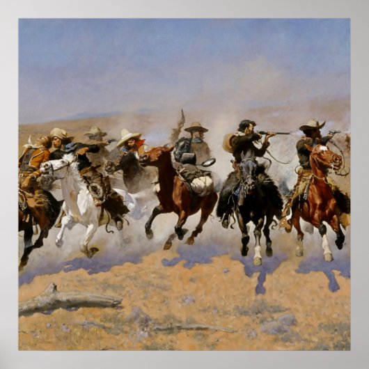 Frederic Remington Western Art „Dash For The Timbe Poster (Vorne)