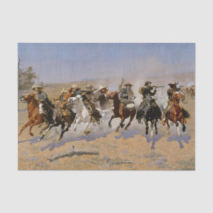 Frederic Remington Western Art „Dash For The Timbe Seidenpapier