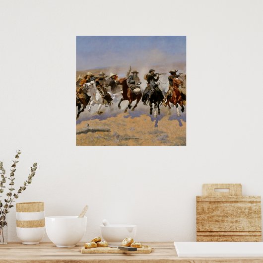 Frederic Remington Western Art "Dash for Timbe Poster (Küche)