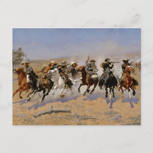 Frederic Remington Western Art "Dash for Timbe Postkarte (Vorderseite)