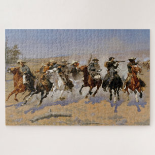 Frederic Remington Western Art "Dash for Timbe Puzzle