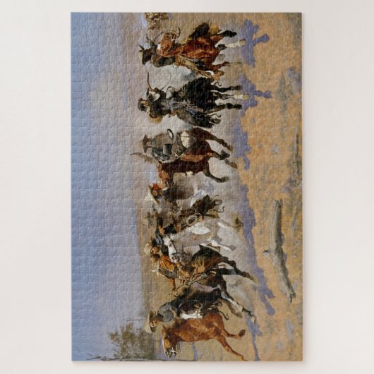 Frederic Remington Western Art "Dash for Timbe Puzzle (Vertikal)