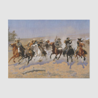 Frederic Remington Western Art "Dash for Timbe" Seidenpapier