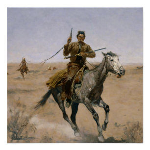 Frederic Remington Western Art „Die Flucht“ Poster