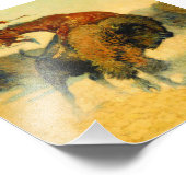 Frederic Remington Western Art "Episode - Buffalo Fotodruck (Ecke)
