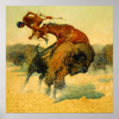 Frederic Remington Western Art "Episode - Buffalo Poster (Vorne)
