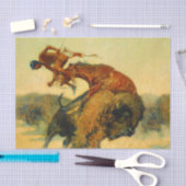 Frederic Remington Western Art "Episode - Buffalo Seidenpapier (Handwerk)