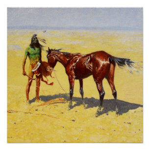 Frederic Remington Western Art „Gejagt“ Poster