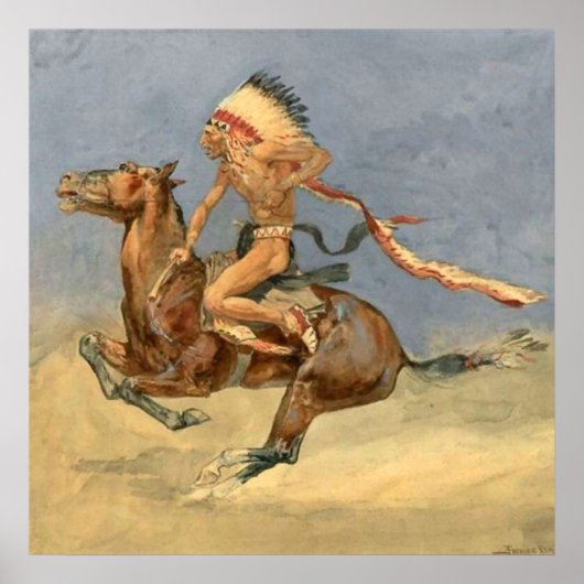 Frederic Remington Western Art "Pony War Dance" Poster (Vorne)