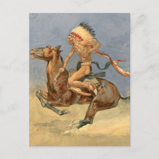 Frederic Remington Western Art "Pony War Dance" Postkarte