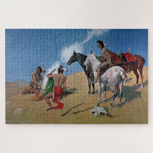 Frederic Remington Western Art "Rauchsignale" Puzzle (Horizontal)