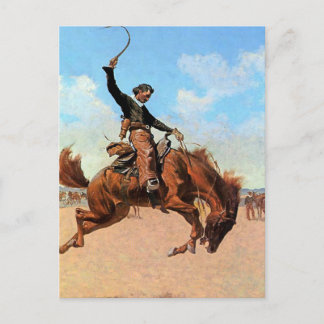 Frederic Remington Western Art "The Buck Jumper" Postkarte
