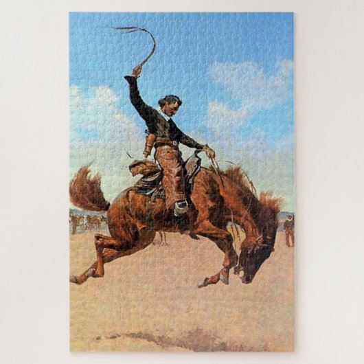 Frederic Remington Western Art "The Buck Jumper" Puzzle (Vertikal)