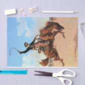 Frederic Remington Western Art "The Buck Jumper" Seidenpapier (Handwerk)