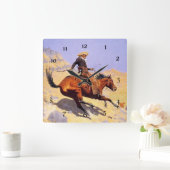 Frederic Remington Western Art "The Cowboy" Quadratische Wanduhr (Zuhause)
