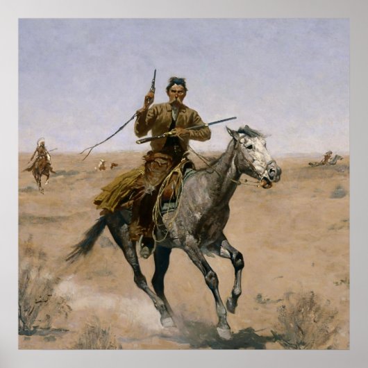 Frederic Remington Western Art "The Flight" Poster (Vorne)