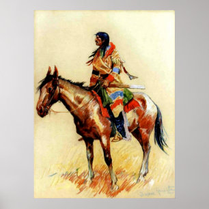 Frederic Remington Western Indianische Kunst “Eine Poster