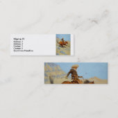 Frederic Remingtons Cowboy (1902) Mini Visitenkarte (Vorne/Hinten)