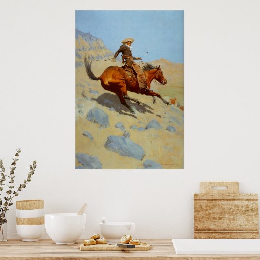Frederic Remingtons Cowboy (1902) Poster (Küche)