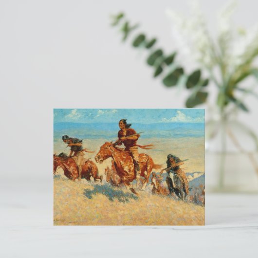 Frederic Remington's The Buffalo Runners (1909) Einladung (Stehend Vorderseite)