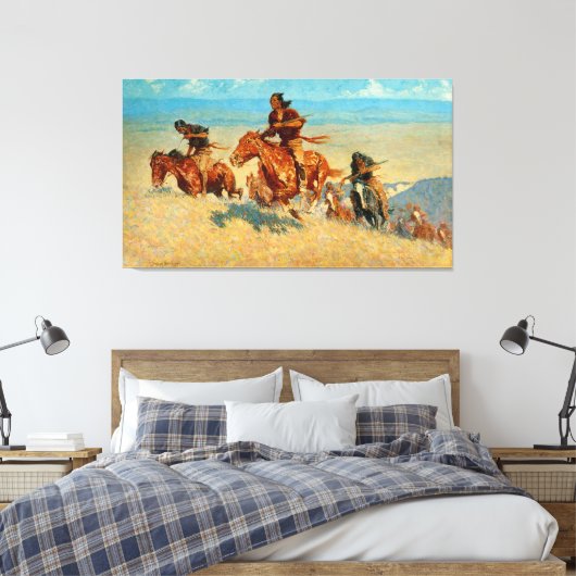 Frederic Remington's The Buffalo Runners (1909) Leinwanddruck (Insitu (Schlafzimmer))